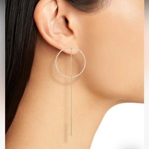 Nordstrom pave circle linear drop earrings
